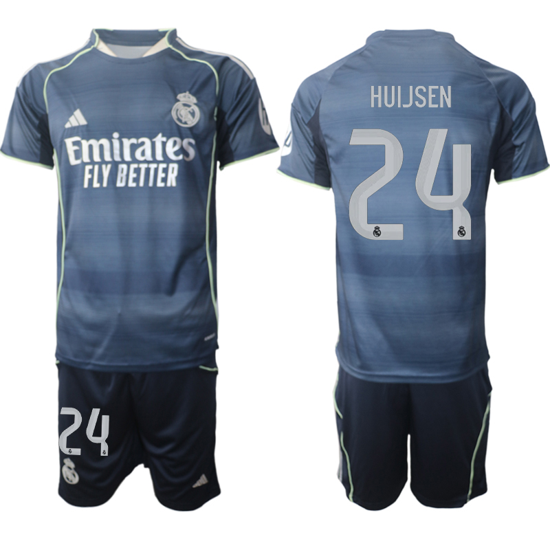 Men 2025-2026 Club Real Madrid away Blue #24 Soccer Jersey->real madrid jersey->Soccer Club Jersey